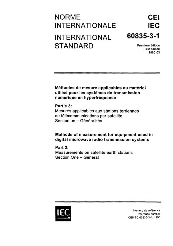 Cover IEC 60835-3-1:1990